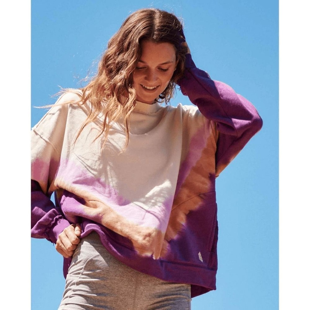 Free People Movement Metti Ombre Oversized Crewneck Sweatshirt XS
